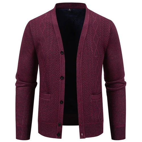 Herren Strickjacke mit strukturiertem Design und Knopfverschluss R&B