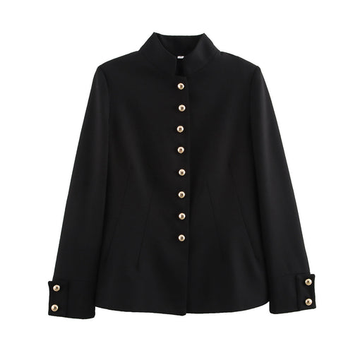 Damen elegante Kurzjacke mit dekorativen Knöpfen R&B