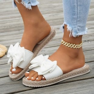 Damen modische Espadrilles mit dekorativem Schleifen-Detail R&B