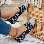 Damen elegante Slip-On Ballerinas mit modischem Strickdesign R&B