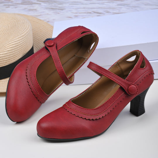 Damen Absatzschuhe mit verstellbarem Riemen und eleganter Schnalle R&B