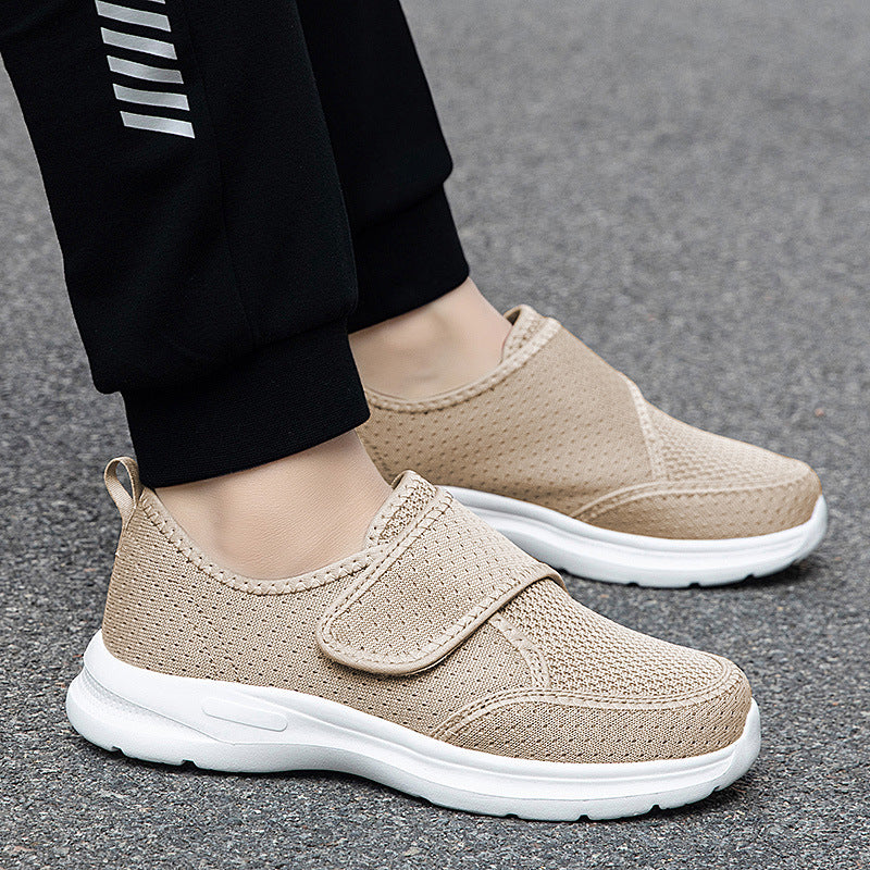 Damen bequeme Slip-On Sneakers mit Klettverschluss