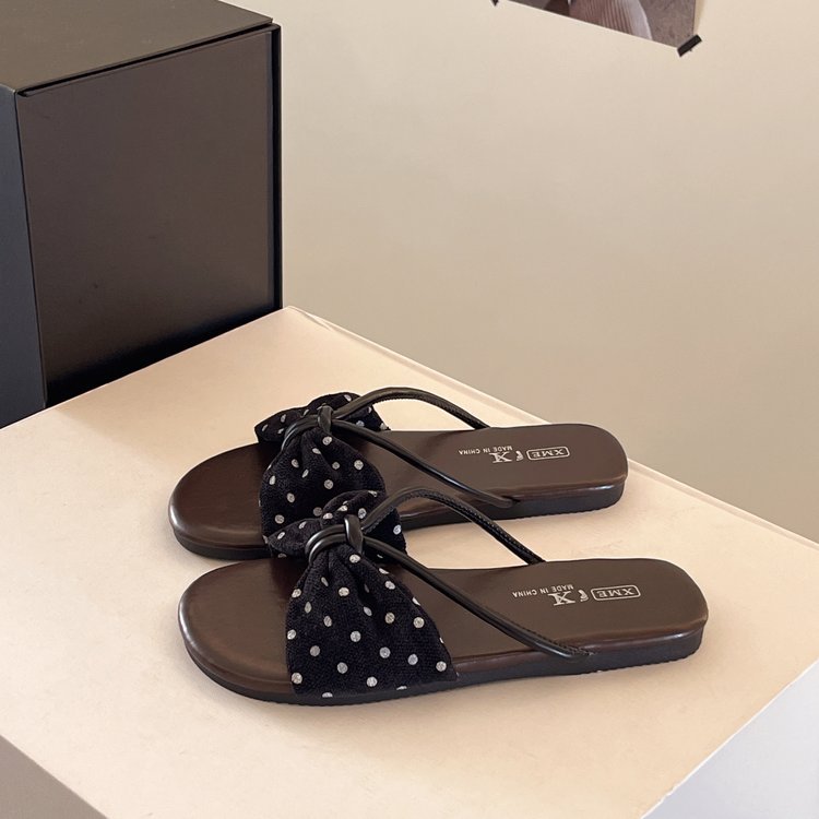 Damen modische Badeslipper mit dekorativer Schleifenapplikation R&B