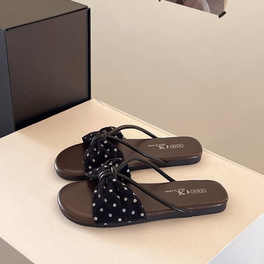 Damen modische Badeslipper mit dekorativer Schleifenapplikation R&B