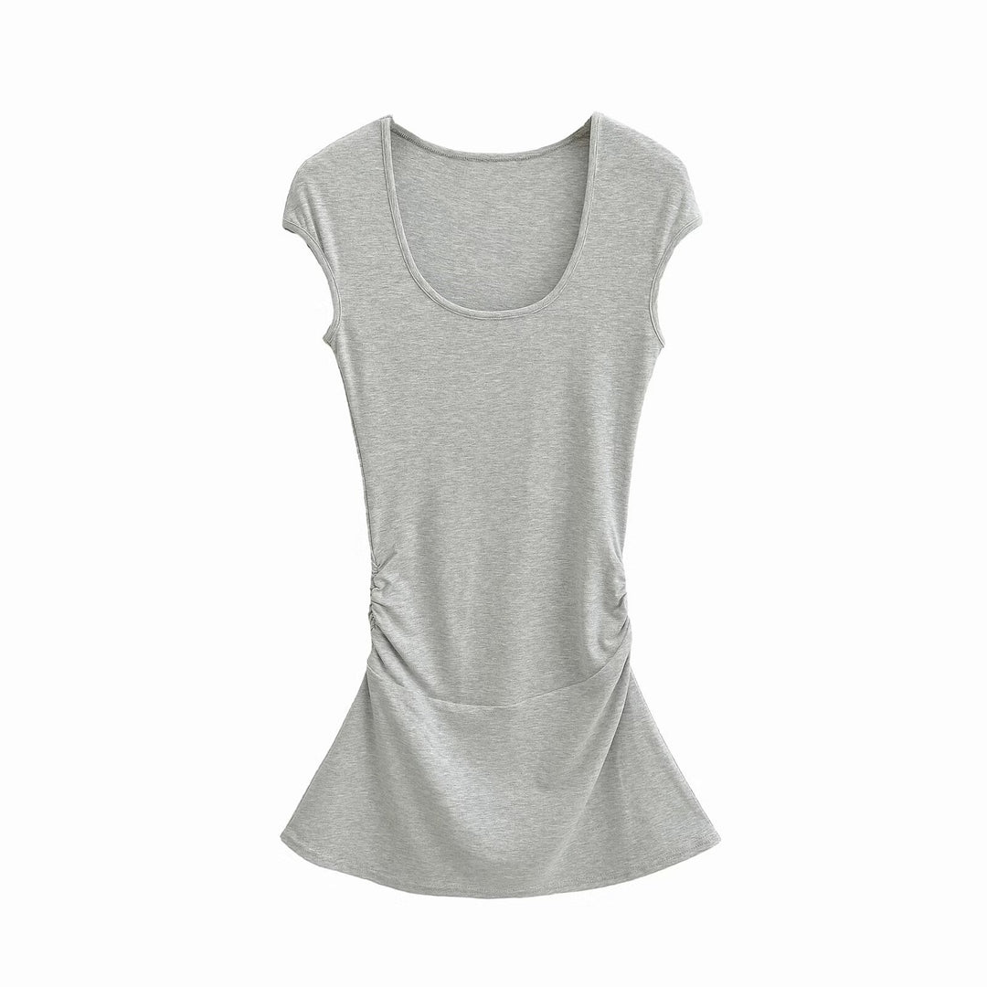 Damen elegantes Jersey-Kleid mit Raffung R&B