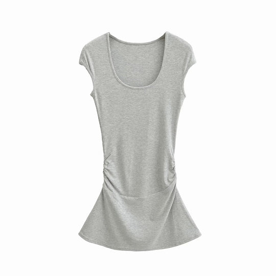 Damen elegantes Jersey-Kleid mit Raffung R&B