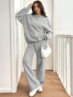Damen Sweat-Set mit lässigem Schnitt und hohem Kragen R&B