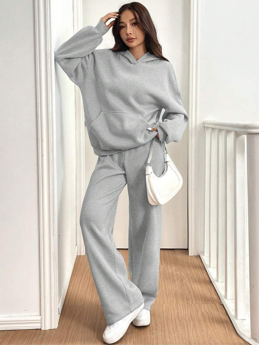 Damen Sweat-Set mit lässigem Schnitt und hohem Kragen R&B