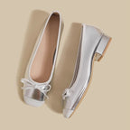 Damen Elegante Ballerina-Schuhe mit zarter Schleifenapplikation R&B