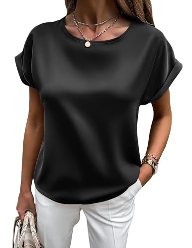 R&B | Satin-T-Shirt mit Umgeschlagenen Ärmeln für Damen