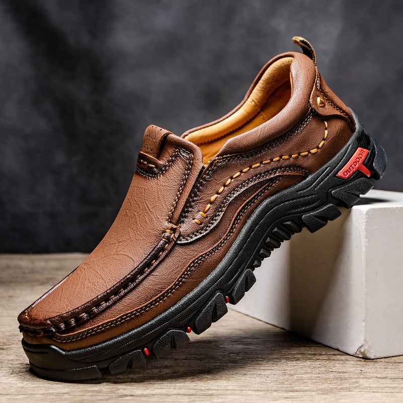 Herren Leder Mokassin mit rutschfester Sohle R&B