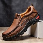 Herren Leder Mokassin mit rutschfester Sohle R&B