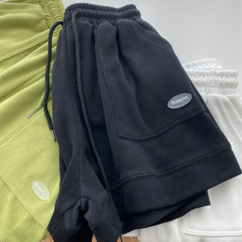 Damen lässige Jogging-Shorts mit elastischem Bund und praktischen Seitentaschen