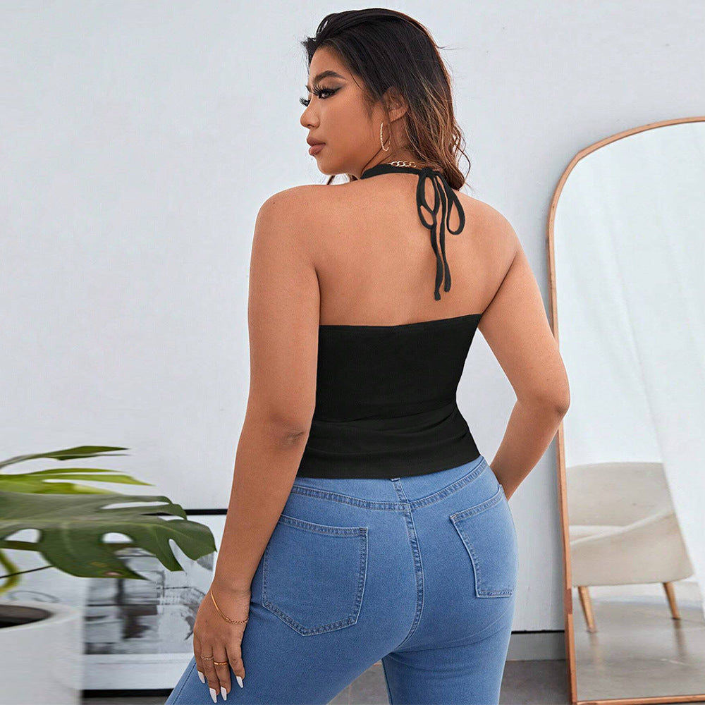 Damen V-Ausschnitt Tanktop mit asymmetrischem Saum und Raffungen R&B