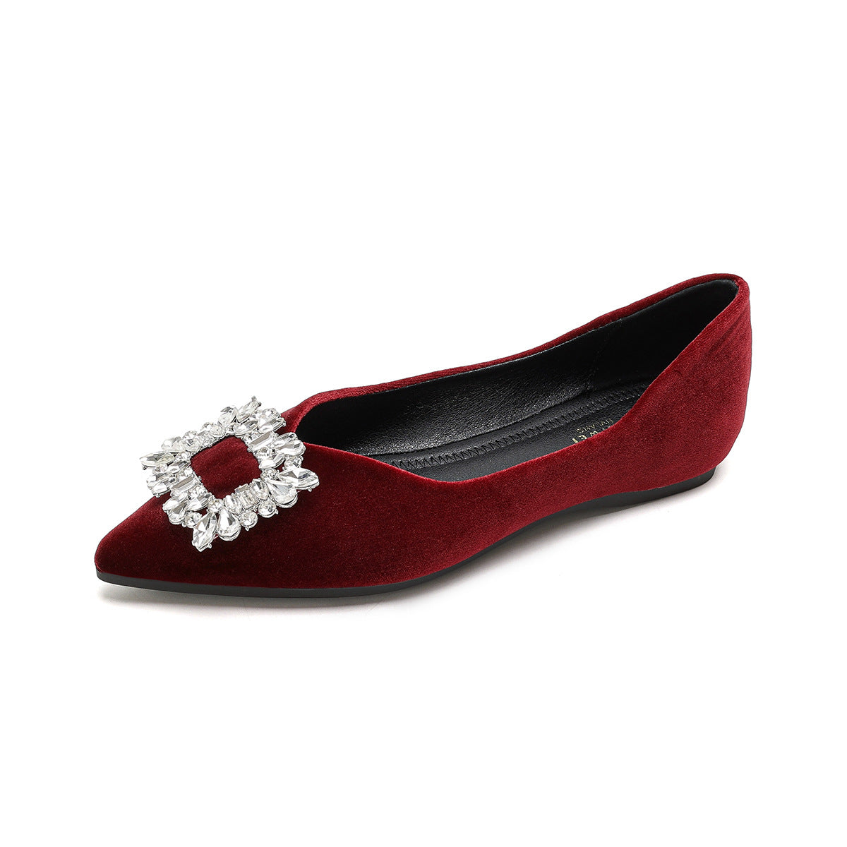 Damen elegante Ballerinas mit strassbesetztem Detail