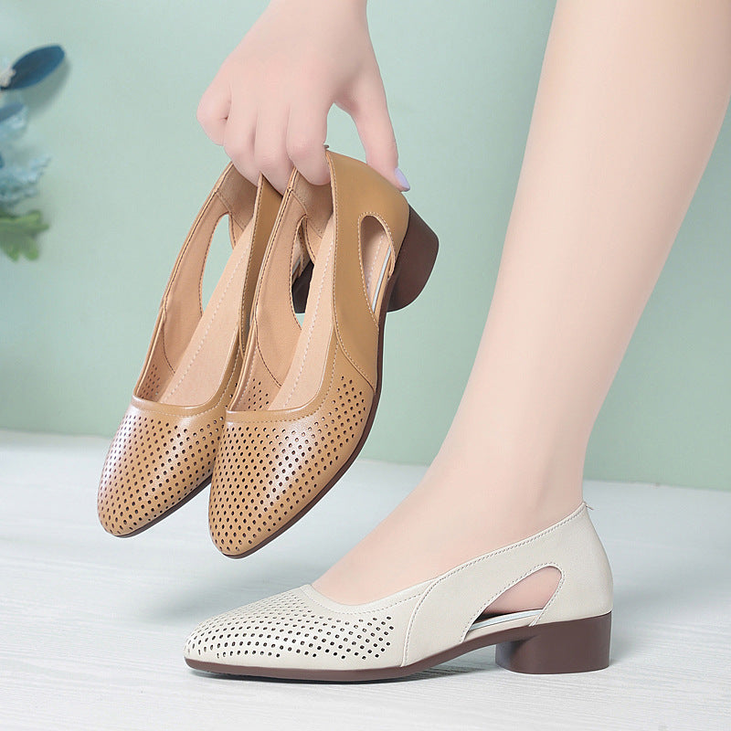 Damen Komfortable Ballerinas mit perforiertem Design und bequemer Sohle R&B