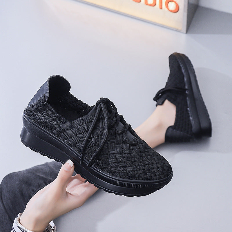 Damen Freizeit-Sneaker mit modernem geflochtenem Design und komfortabler Sohle R&B