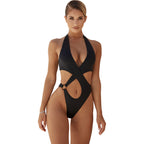 Damen Badeanzug mit Cut-Outs und floralem Design R&B
