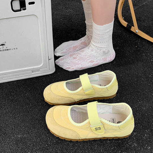 Damen Komfortable Ballerinas mit verstellbarem Riemen und atmungsaktivem Innenfutter R&B