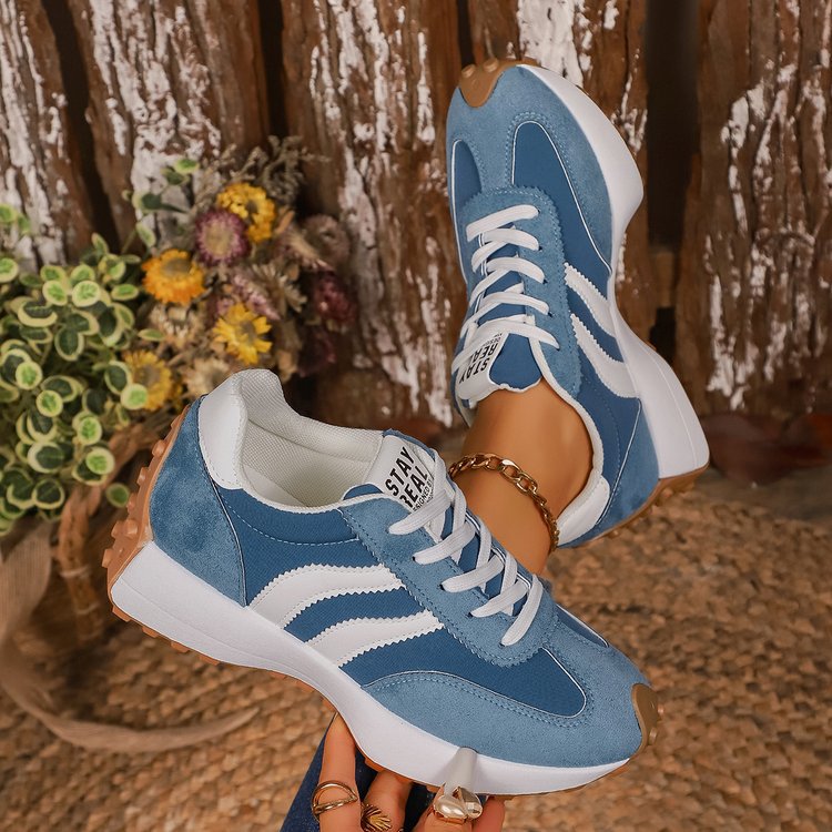 Damen nan retro-inspirierte Plateausneaker aus Veloursleder-Optik mit profilierter Gummisohle R&B