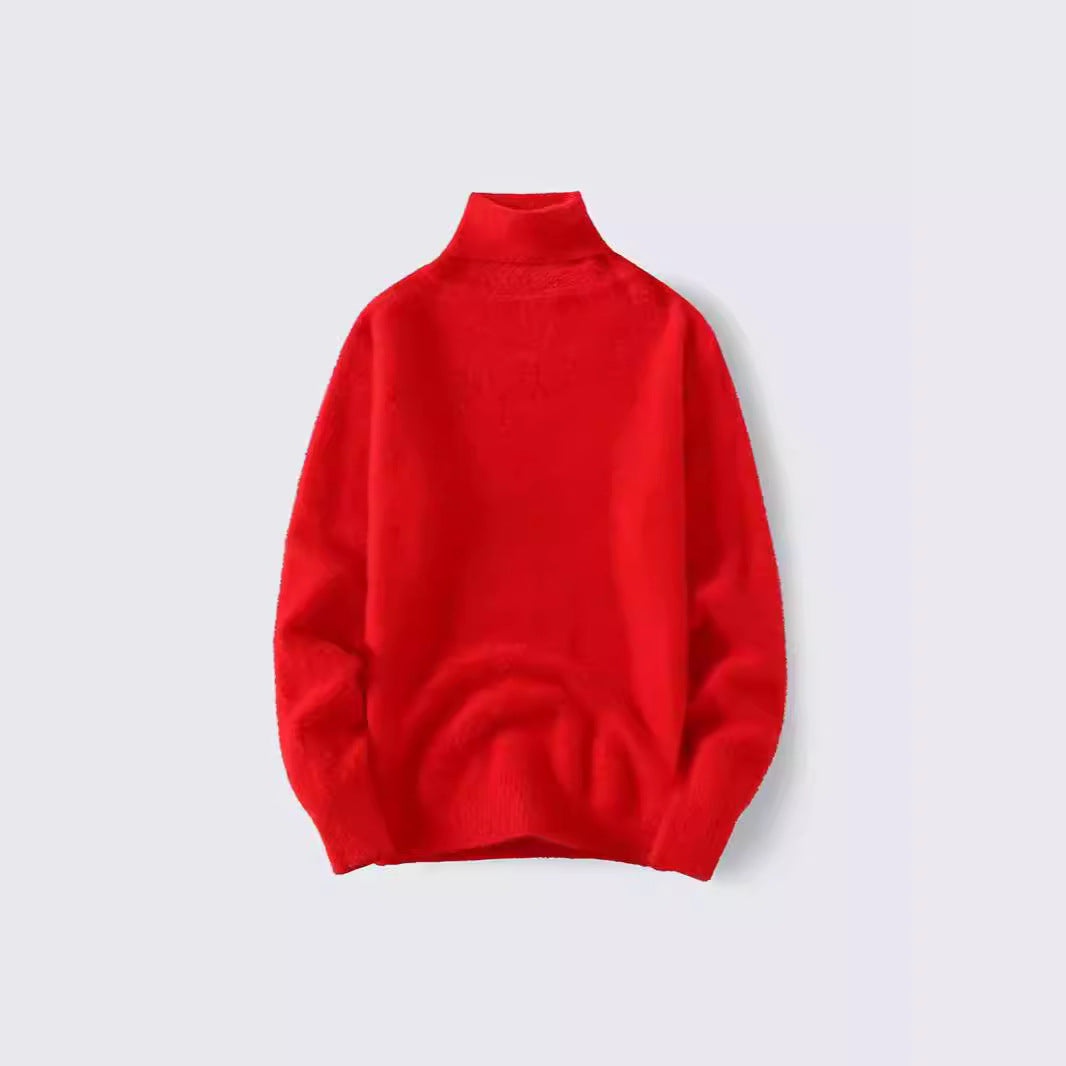 Herren warmer Rollkragenpullover aus weichem Strickstoff