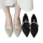 Damen elegante Ballerinas mit Perlenschmuck R&B