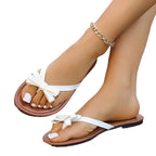Damen Badesandalen mit eleganter Schleifenapplikation R&B