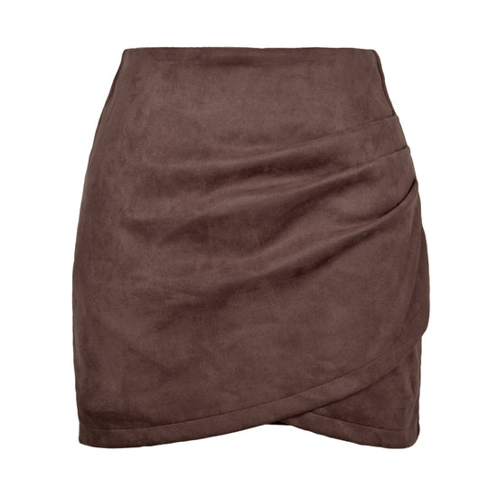 Damen High-Waist Wickelrock aus samtigem Mikrofaser R&B