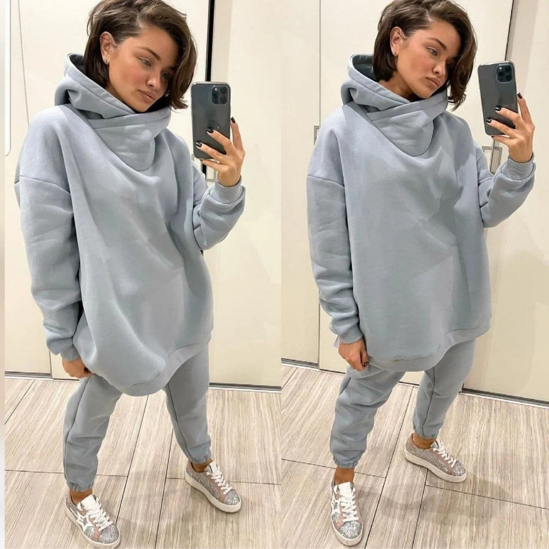 Damen lässiges Oversized Sweatshirt und Jogginghose Set R&B