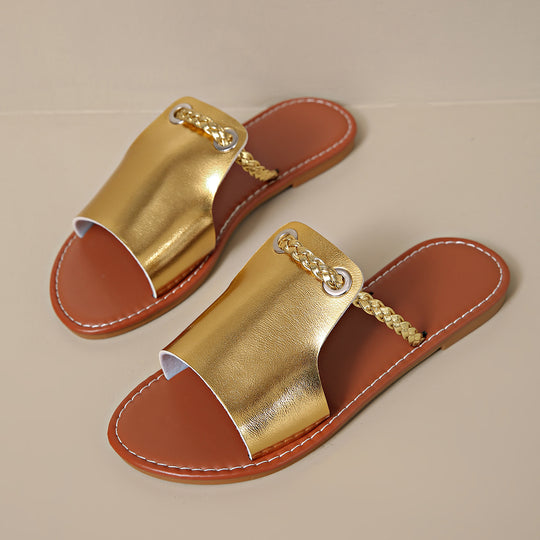 Damen Riemchensandalen mit elegantem Metall-Design und bequemer Innensohle R&B