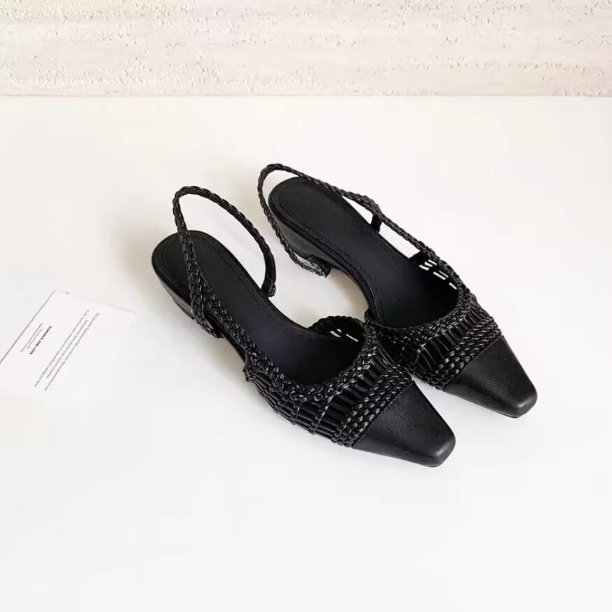 Damen Slingback-Pumps mit modischem Flecht-Design und elegantem Spitzenzeh R&B