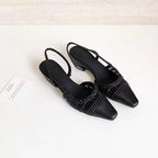 Damen Slingback-Pumps mit modischem Flecht-Design und elegantem Spitzenzeh