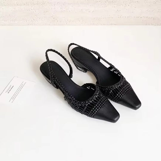 Damen Slingback-Pumps mit modischem Flecht-Design und elegantem Spitzenzeh R&B
