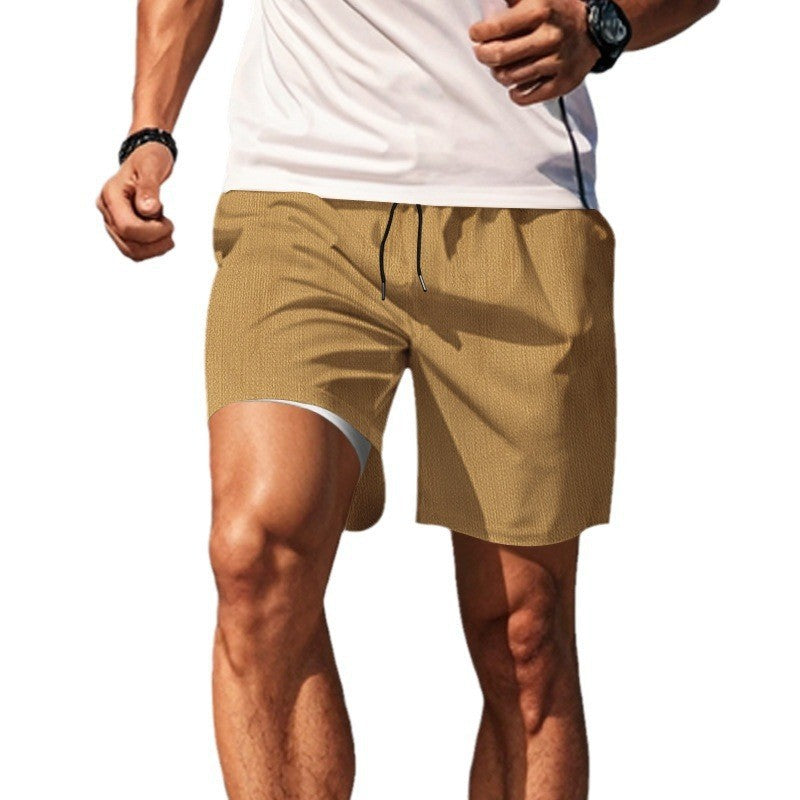 Herren nan zweilagige Badeshorts mit integrierter Kompressions-Innenhose und versteckter Handytasche R&B