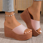 Damen Komfortable Plateau-Sandalen mit breitem Obermaterial und rutschfester Sohle