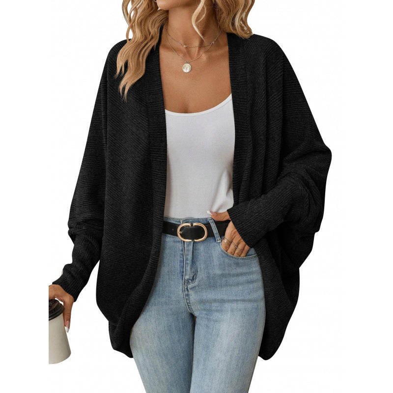 Damen lässige Strickjacke mit oversized Schnitt und lässigen Ärmeln R&B