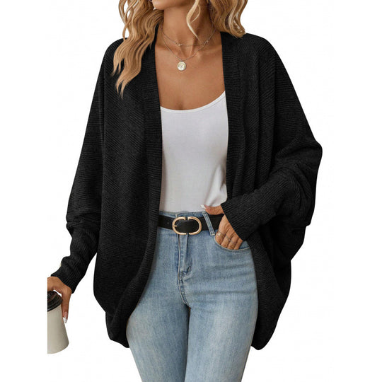 Damen lässige Strickjacke mit oversized Schnitt und lässigen Ärmeln R&B
