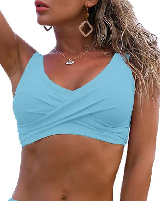 Damen Sportliches Wickel-Bikinioberteil R&B
