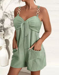 Damen Overall mit stilvollem Schleifen-Design und praktischen Taschen R&B