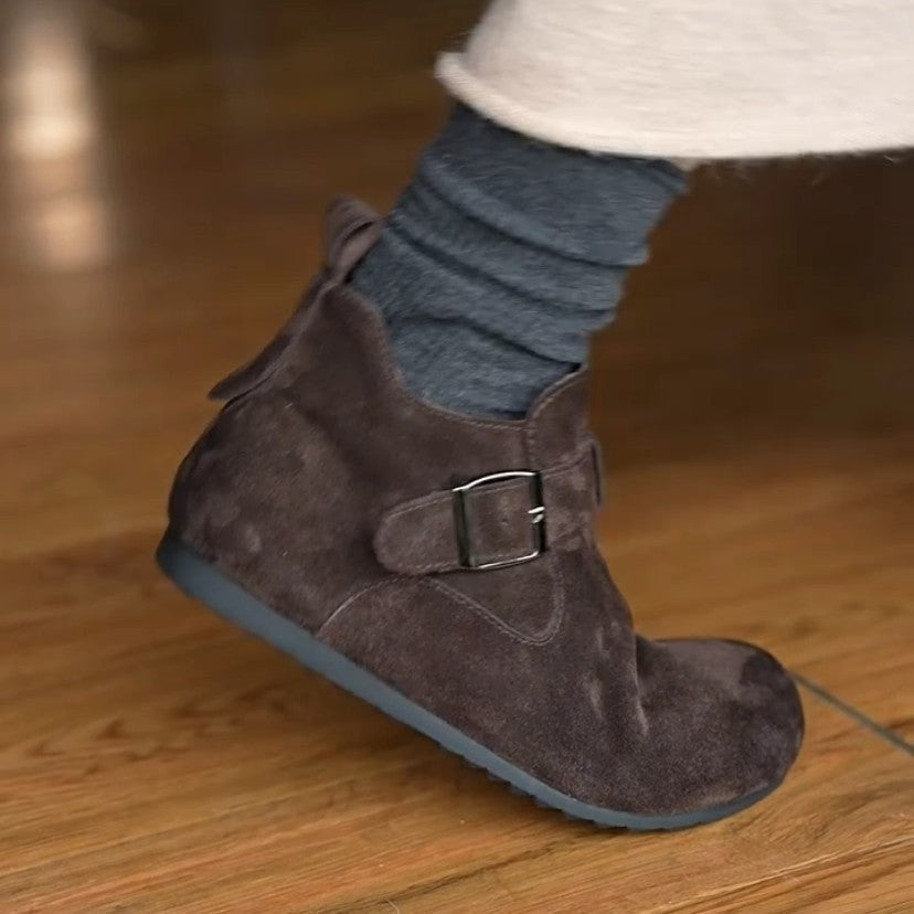Damen Stylish Mokassins mit seitlichem Reißverschluss und bequemer Sohle R&B