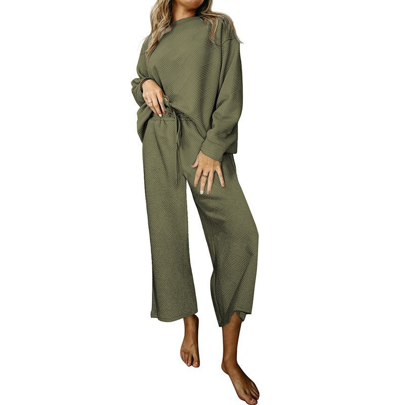 Damen Lässiges Sweater-Set mit weitem Schnitt und praktischen Bindegürteln R&B