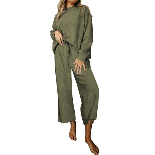 Damen Lässiges Sweater-Set mit weitem Schnitt und praktischen Bindegürteln R&B