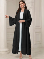Damen Elegante lange Kimono-Jacke aus fließendem Stoff mit weitem Schnitt R&B