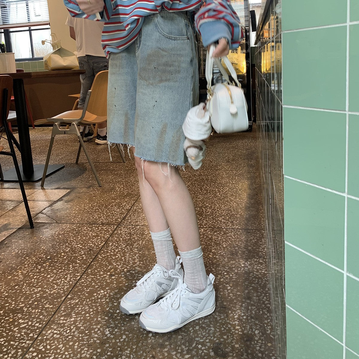 Damen Sportliche Sneakers mit atmungsaktivem Mesh-Obermaterial und schockabsorbierender Sohle R&B