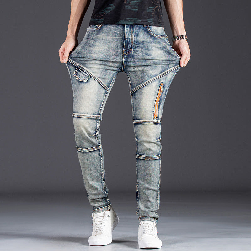 Herren elegante Slim Fit Jeans im zeitgemäßen Used-Look R&B
