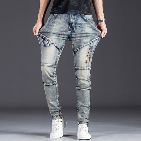 Herren elegante Slim Fit Jeans im zeitgemäßen Used-Look R&B