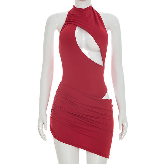 Damen Minikleid mit gewagtem Cut-Out und Wickeldesign R&B