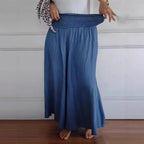 Damen luftige Weite Hose mit elastischem Bund und Taschen R&B