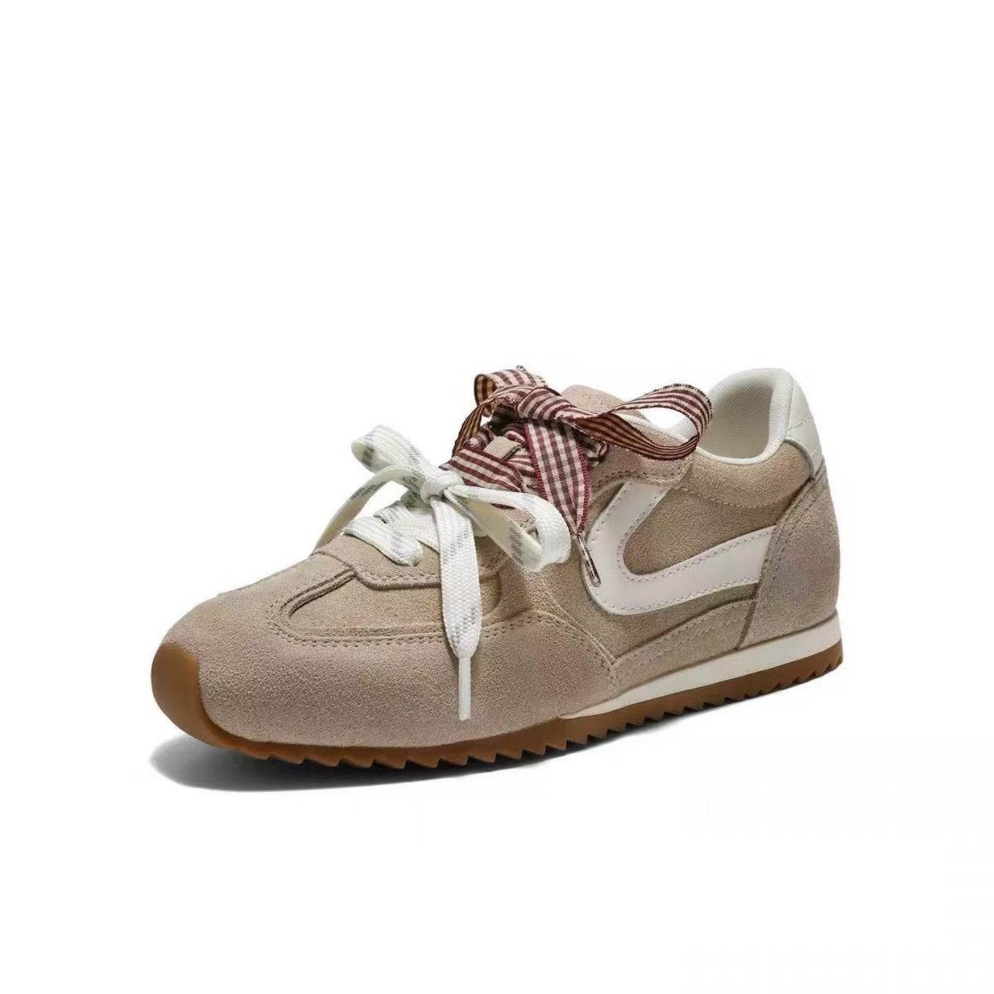 Damen Retro Sneakers mit hochwertigem Wildleder und modischem Riemen R&B