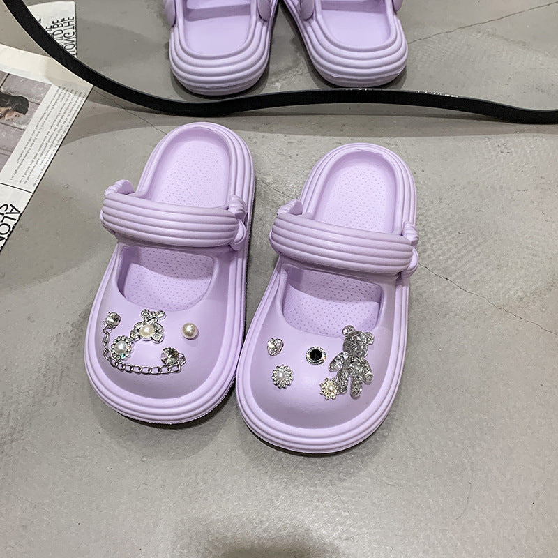 Damen Sandalen mit funkelnden Dekoren und praktischem Riemenverschluss EB